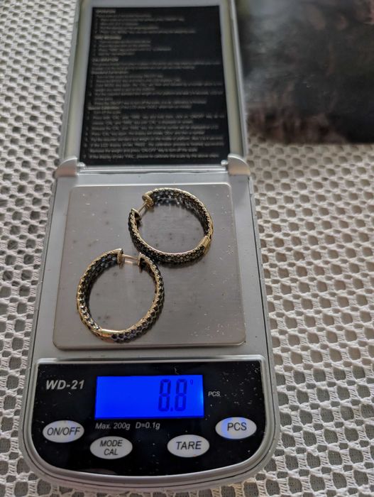 Cercei aur 18 kt cu pietricele Safir Albastru