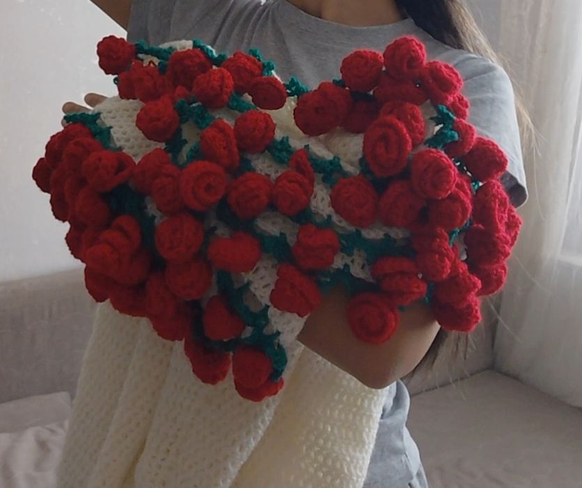 плед-букет ручная работа