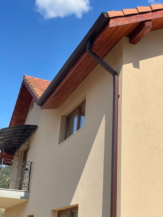 Jgheaburi si burlane dintr-o bucata aluminiu maro sau gri antracit