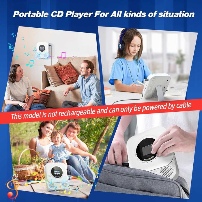 Преносим CD плейър Arafuna с Bluetooth приемник и предавател