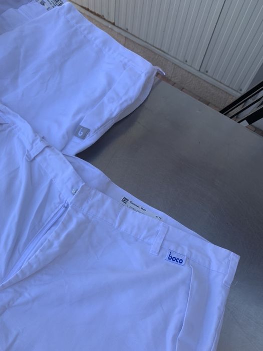 Spitale/fastfood/restaurante Pantaloni albi din bumbac (bocco)