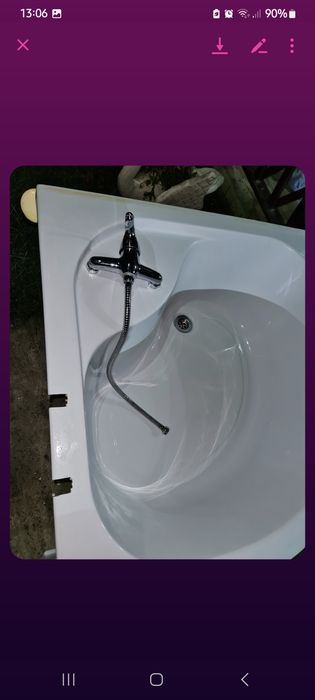 Vând cabina dus + cadita semirotunda ,pe dreapta, cadita inalta, 90 x