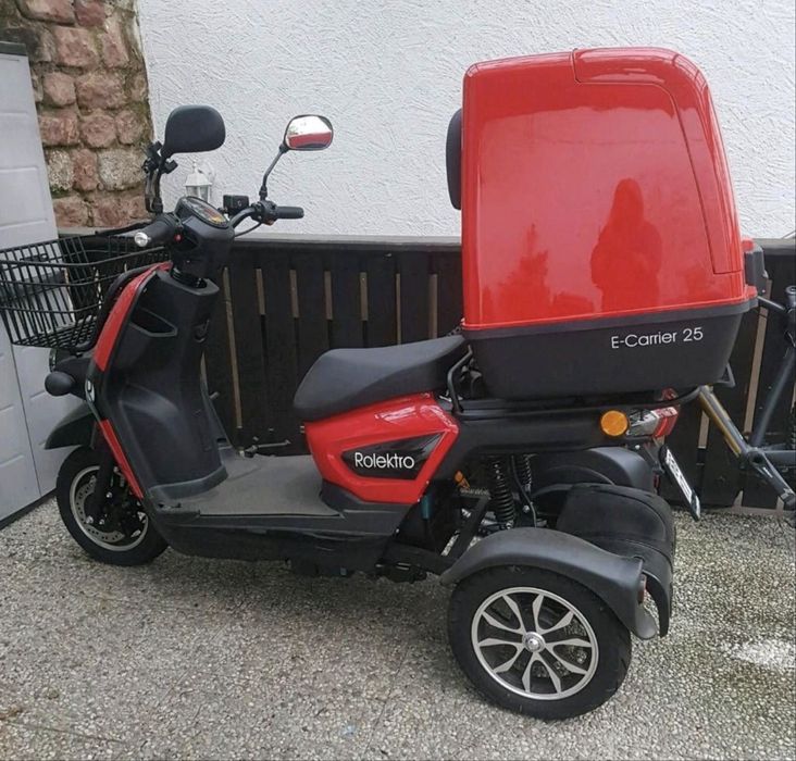 TRICICLU SCUTER ELECTRIC cargo marfa livratori izoterm 20 Km Rolektro