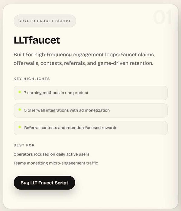 Crypto Faucet/ Crypto Cloud Mining Script