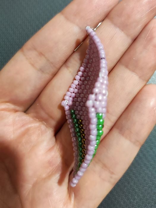 cercei mărgele, culoare roz murdar