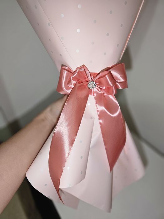 Buchet trandafiri roz cu sclipici