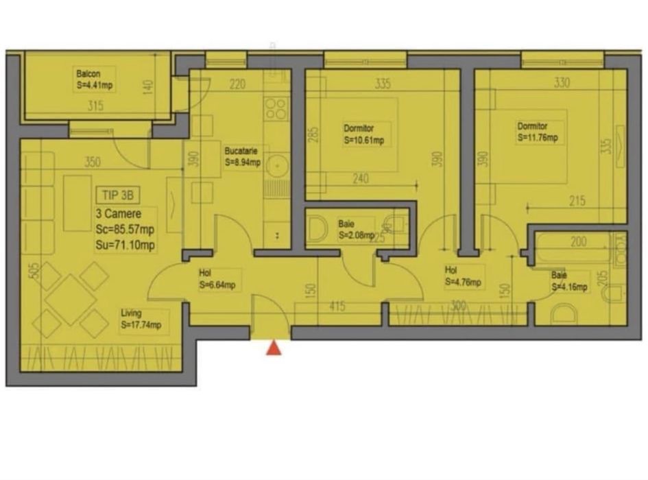 Ofer spre vanzare apartament 3 camere Plaza Exigent Parter inalt