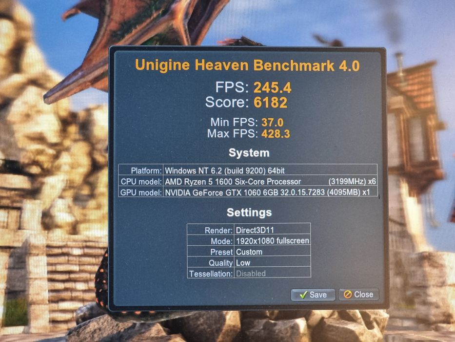 Геймърски Компютър/R5 1600/16GB RAM/2TB/GTX 1060 6GB