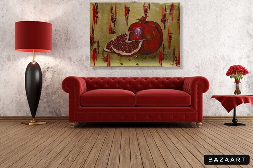 Интерьерная картина гранаты в наличии