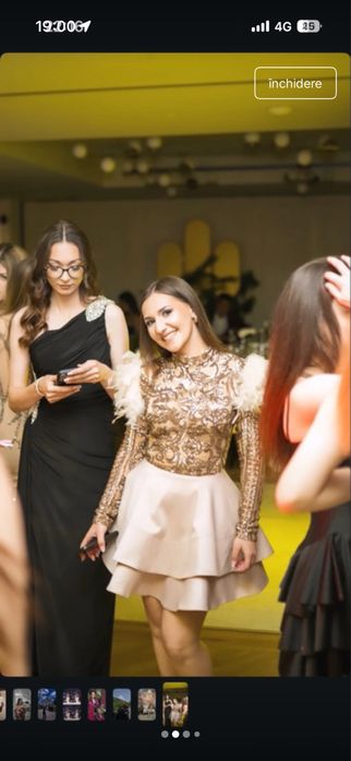 rochie clos cu puf de strut