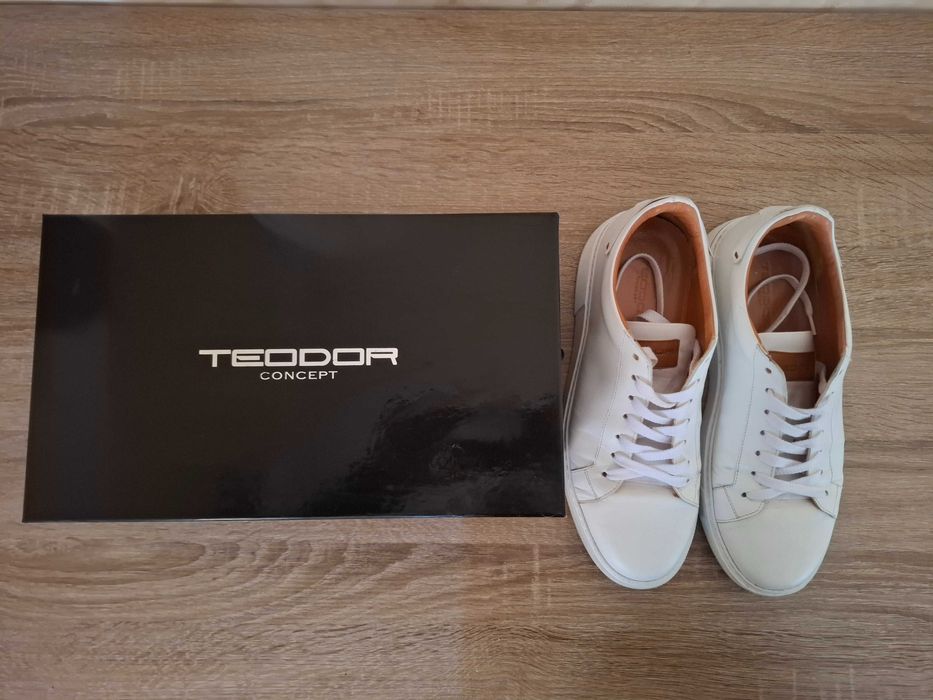 Бели кецове TEODOR 43 - Естествена кожа