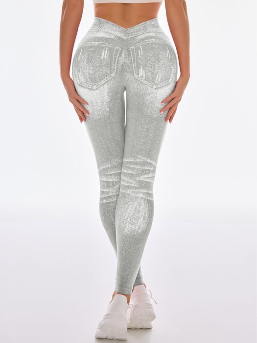 Леггинсы спортивные джинсовые лосины, подарок девушке