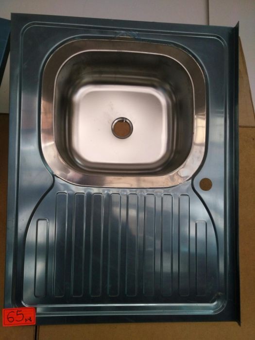 Нова Кухненска мивка бордова 18см дълбока за шкаф кухня 80/60 хром