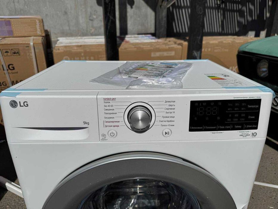 Стиральная машина LG 9 кг F2V3FS4W AI DD Inverter Steam