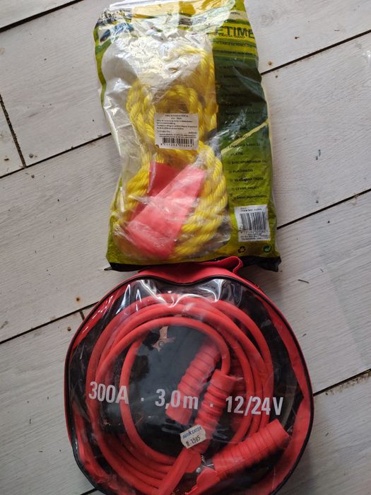 Pachet cablu tracțiune 18 MM textil și cabluri de pornire 300A 12/24 V