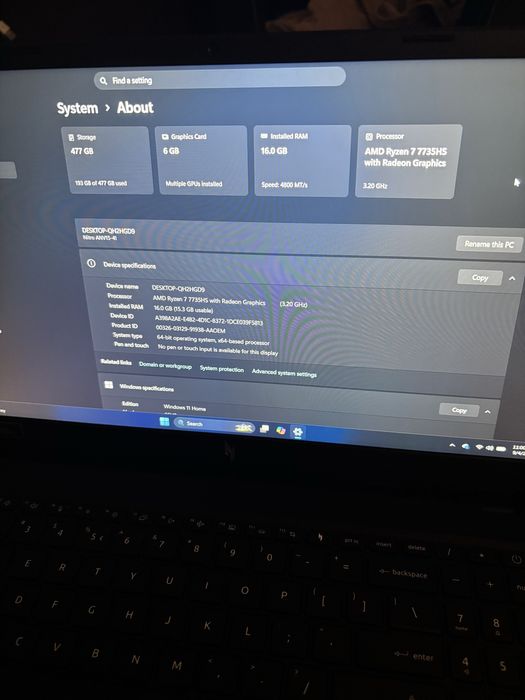 Laptop Gaming Acer Nitro V 15 – Ryzen 7 7735HS, RTX 4050, 16GB, 165Hz