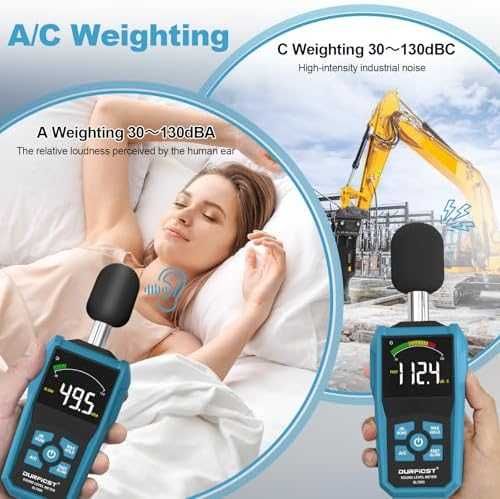 DURFICST шумомер 30-130dB с цветен LCD дисплей