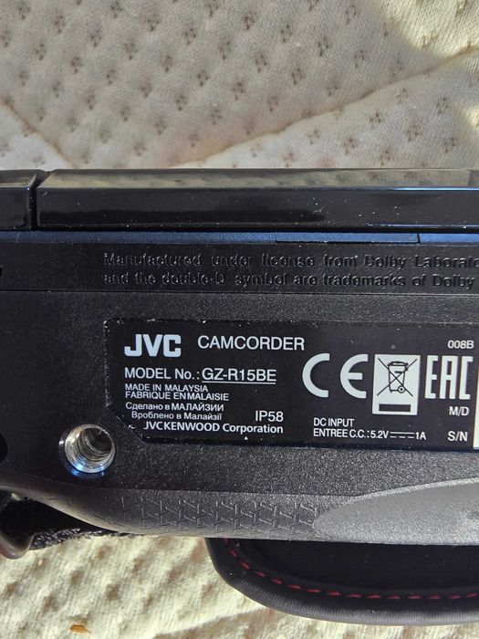 Camera JVC GZ-R15BE 60x Zoom Water Dust & Shock Proof HD Camcorder Quad Proof Black