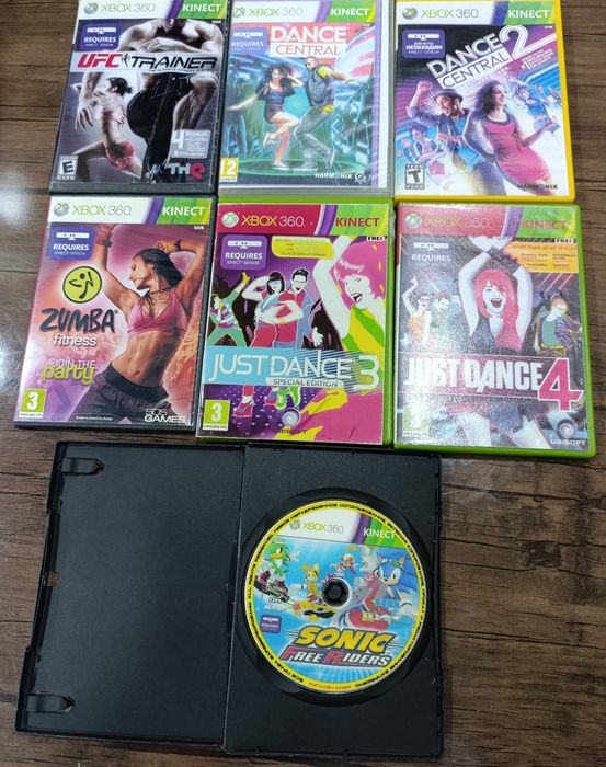 Диски для xbox 360 kinect 17штук