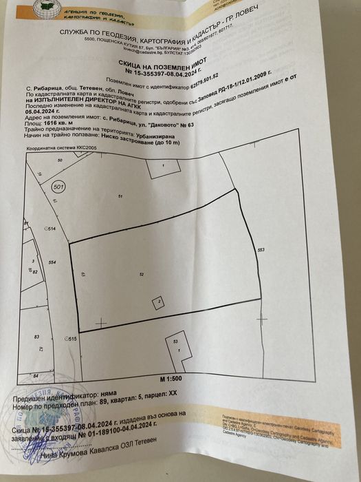 Поземлен имот в регулация