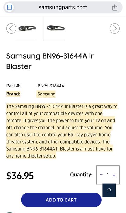 Удължителен кабел за инфрачервен LED телевизор SAMSUNG