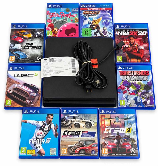 PS4 SLIM +9 JOC (FIFA+ WRC 5, nba. etc.) (Jocurile se vând și separat, avem și multe alte jocuri disponibile)