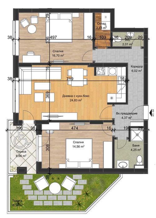 Тристаен апартамент НОВА СГРАДА кв. Остромила