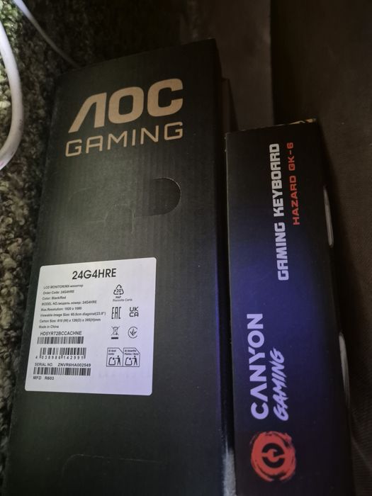 Геймърски компютър + монитор, мишка и клавиатура / Ryzen 5 5600 / GTX 1660ti / 20GB Ram