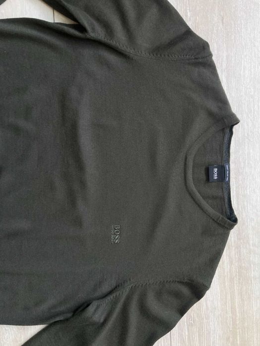 Hugo Boss BOTTO  Finest Italian Yarn кафяв вълнен пуловер размер XXL