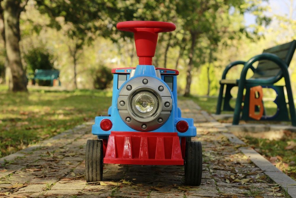 Trenulet electric pentru 2 copii Hollicy SX1919 cu Bluetooth #Blue