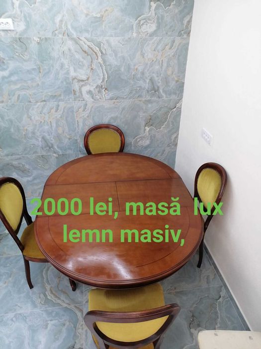 Masă + scaune  lemn masiv luxos