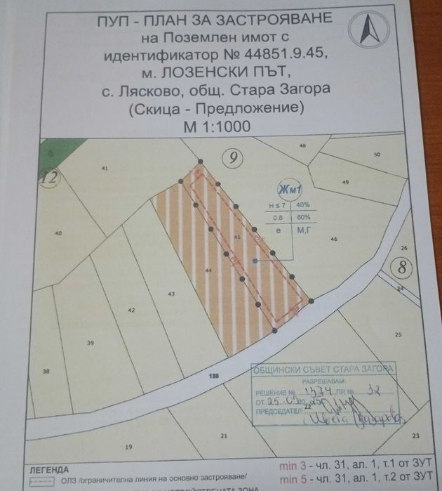 Продава се Парцел в Стара Загора, Аязмото - 1634 кв.м за 29 €/кв.м - Снимка #1