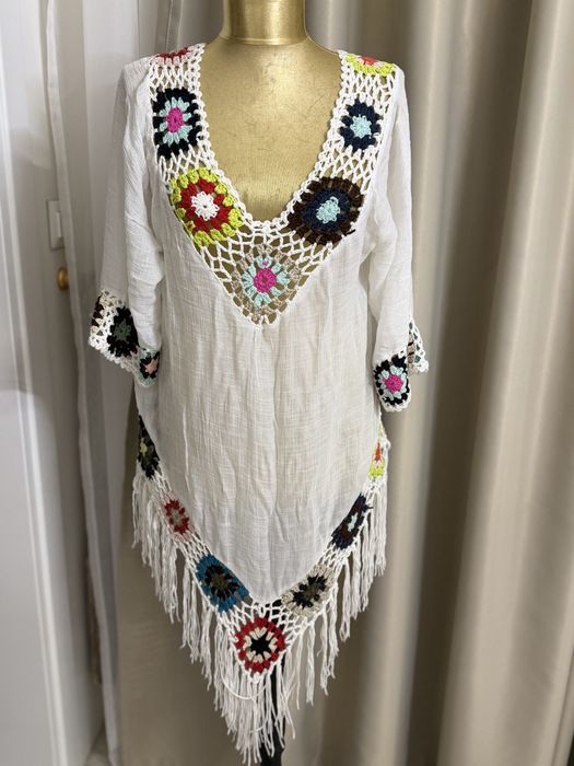 Плажна плетена рокля туника С-М-Л