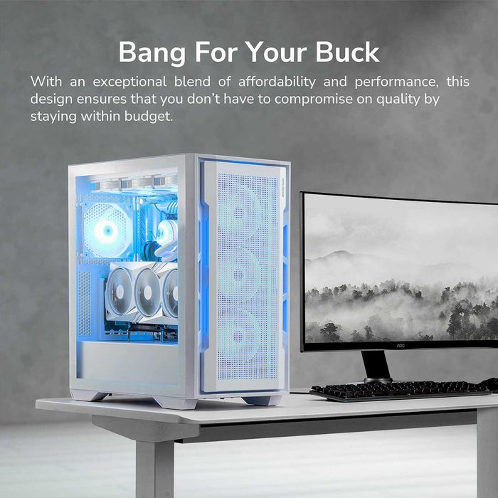 ! Корпус/компьютерный кейс Cougar Сase Uniface RGB (White) цена с НДС