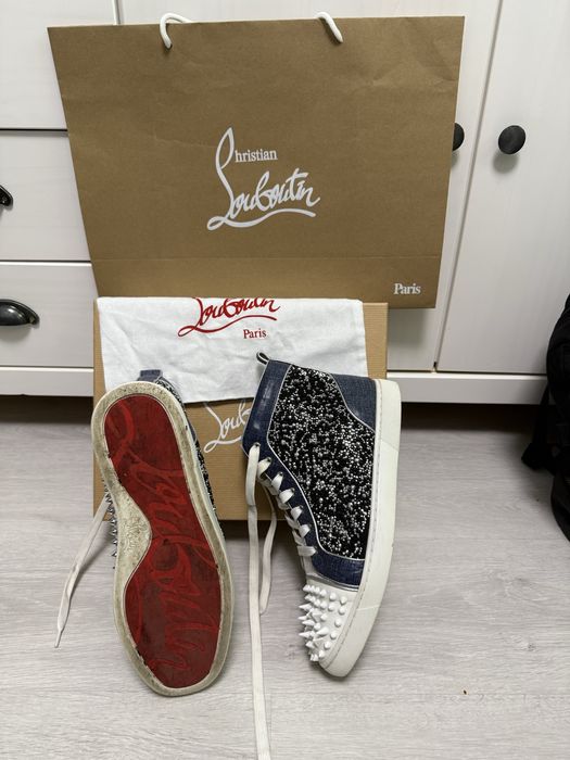 Adidasi Christian Louboutin High Tops Blue/Silver