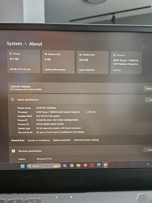 Лаптоп ASUS ROG Zephyrus G14 GA401II
