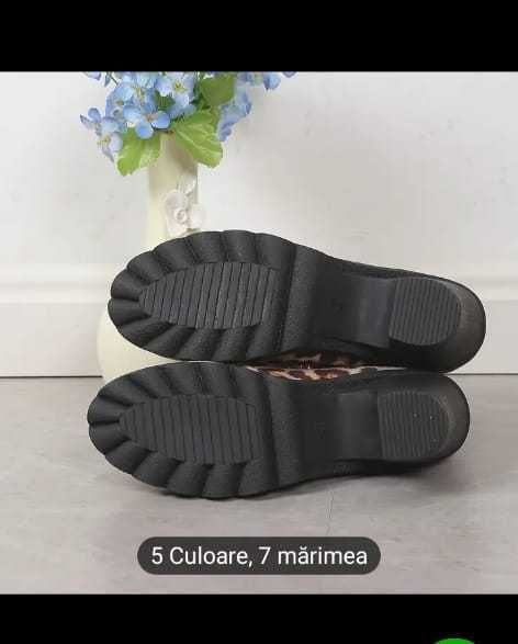 Botine/Ghete/Cizme damă scurte cu toc elegante cu șireturi & fermoar