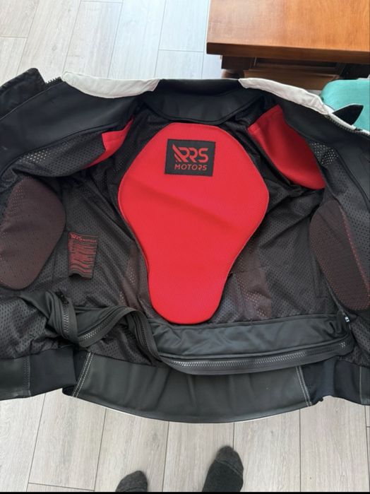 Geacă moto piele bovină RRS Motors L / protecții Level 2 / racing / touring