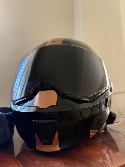 Cască moto modulară Flip Up Scorpion EXO-TECH EVO TRAVELER negru-cupru