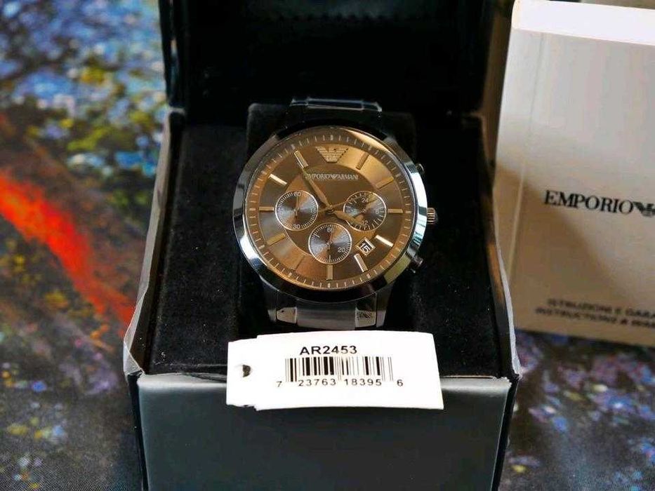 Ръчен часовник Armani AR 2453, матово черен