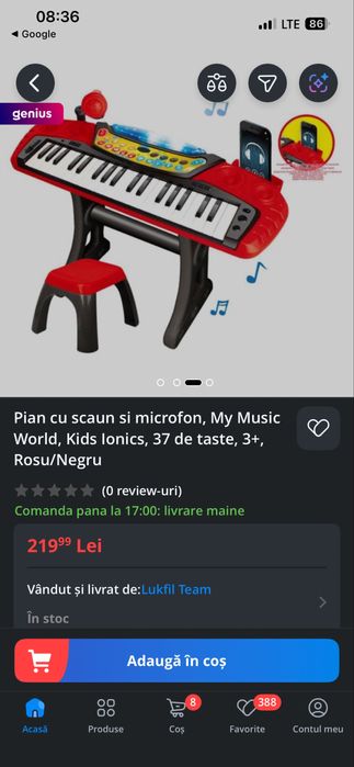 Pian cu scaun si microfon