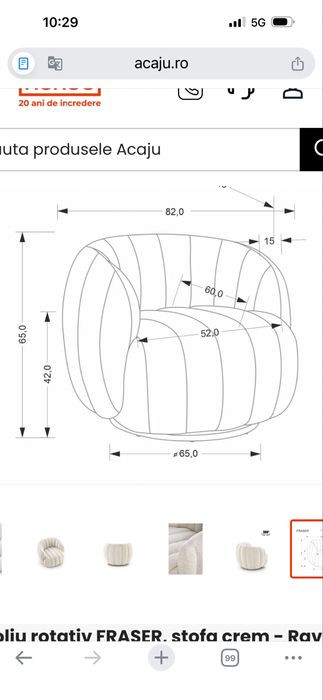 Fotolii albe rotative (stare noua)