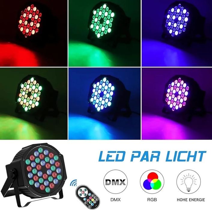 Set 2 par light 72W RGB DMX lumini scena/petreceri/disco/dj