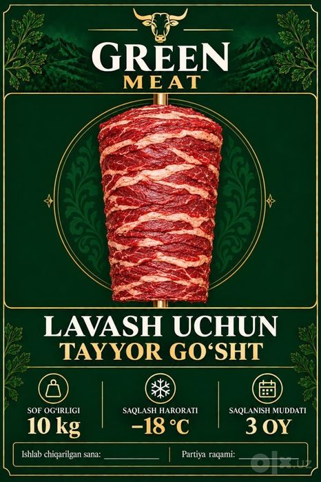 Fast food .uchun tayyor Doner gushtlari