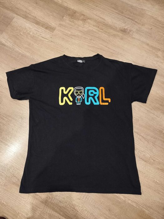 тениска Karl Lagerfeld - L- наситено черно- Italy