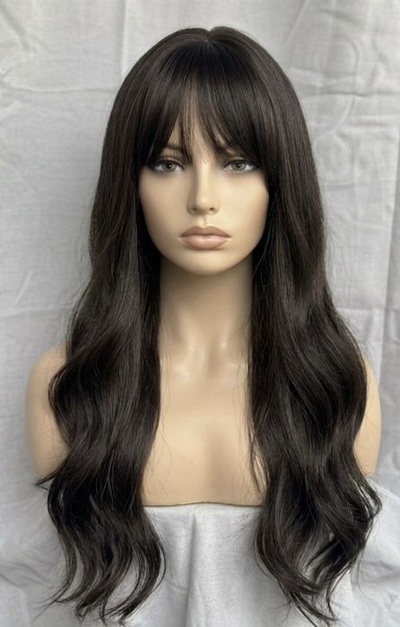 НОВА Кафява естествена перука! 100% високо качество