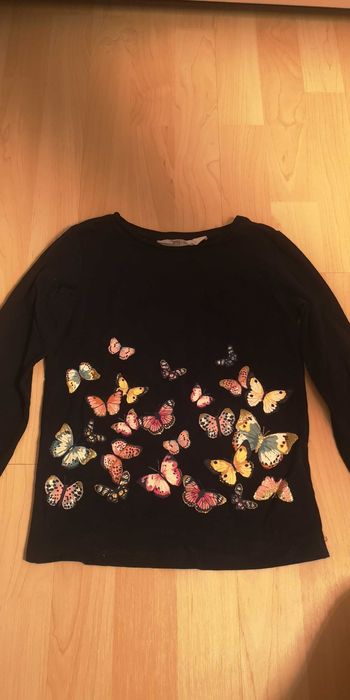 BLuza fete H&M albastru inchis 4-6 ani, 110-116cm