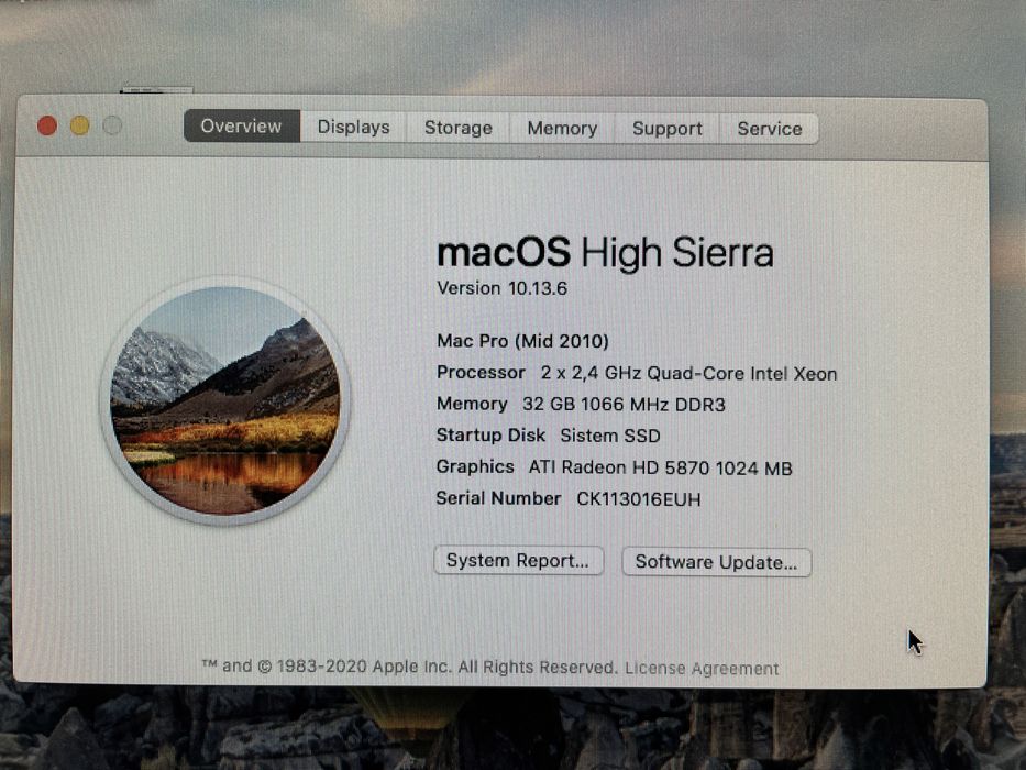 Mac Pro 2010 plus Monitor Eizo FlexScan SX2461W