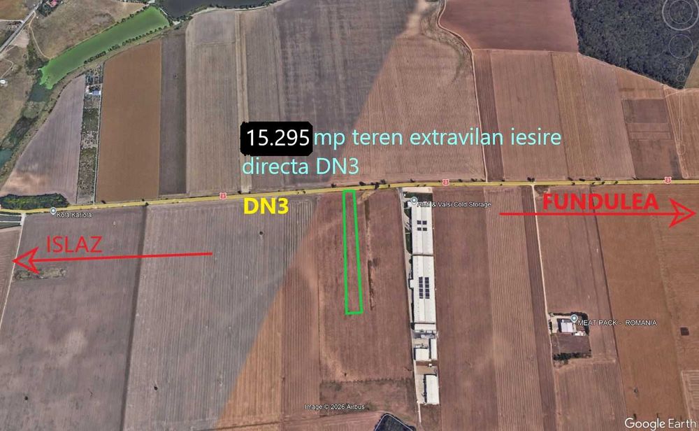 teren extravilan 15.295mp iesire DN3 Belciugatele-Fundulea