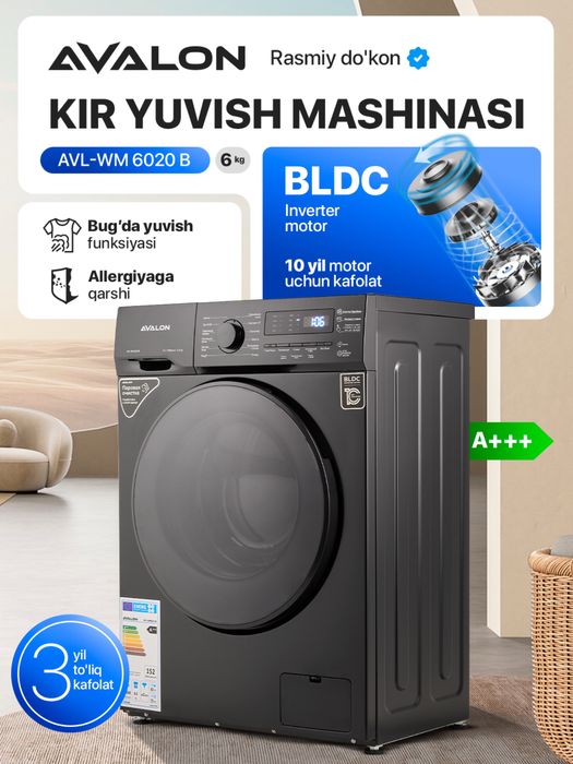 AVALON WM6020B 6 kg avtomat kir yuvish mashinasi Автомат стиральнас мa